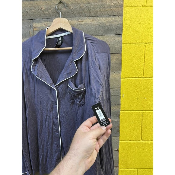 BEBE LILAC Piped Button Front Top Pajama Sleepwear 3X NWT - Picture 3 of 6